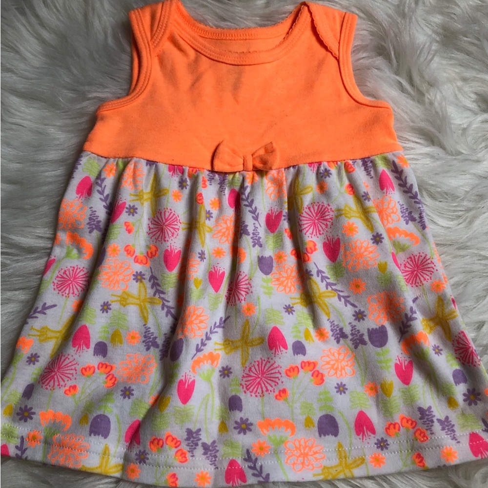 Kidgets size3-6M baby girl bright orange & floral dress